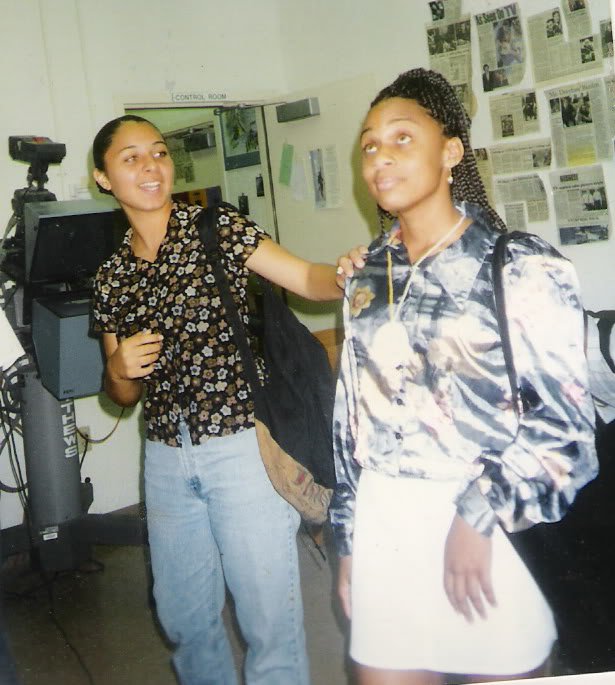 Me and Jessica in TV Production class in 1997. 